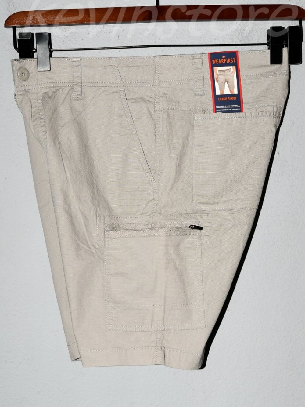 Men's Cargo Shorts - Black, Tan, Light Khaki - Picture 8 of 16